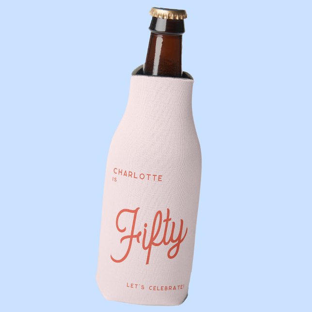 Porta-garrafa 50 500 modernos Aniversário (Personalized Fifty Fiftieth birthday bottle cooler)