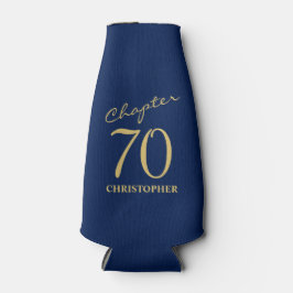 Porta-garrafa 70 Birthday Azul Dourado