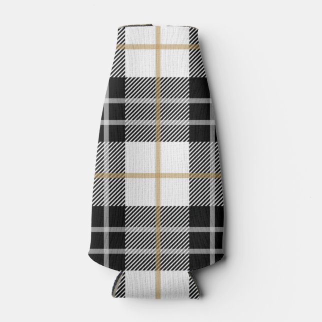 Porta-garrafa A Xadrez Preta e Branca Personalizada pode resfria (Frente)