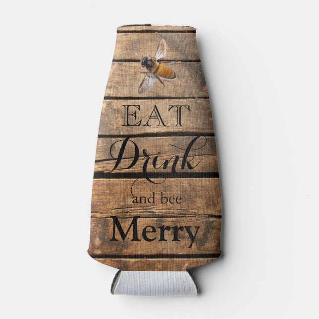 Porta-garrafa Abelhas de mel de cabra rústica, em relevo clássic (Frente)