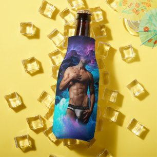 Porta-garrafa Abst azul púrpura do Homem de SlipperyJoe