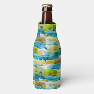 Porta-garrafa Abstrato verde-aquarela, azul