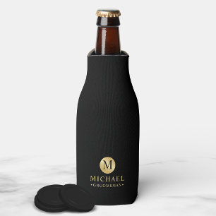 Porta-garrafa Acompanhantes Personalizados Preto e Dourado