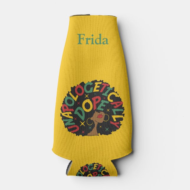 Porta-garrafa Afro Negro Afro-se sem desculpas (Frente)