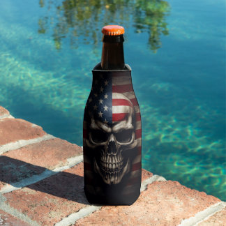Porta-garrafa American Flag Skull