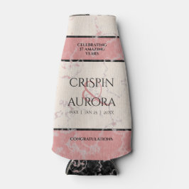 Porta-garrafa Aniversário Casado Elegante 37.º Alabastro