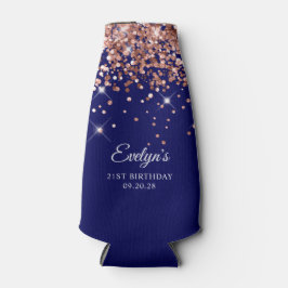 Porta-garrafa aniversário de 21 anos azul Marinho brilhante Dour