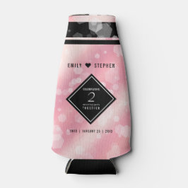 Porta-garrafa Aniversário de Casamento do Rosa Quartz Elegante