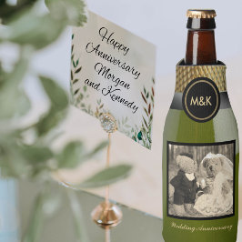 Porta-garrafa Aniversário de Casamento Foto Mini Vinho Espumante