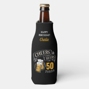 Porta-garrafa Aniversário Dourado Negro E Cervejas De Qualquer 