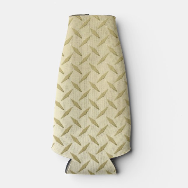 Porta-garrafa Aparência de Metal Dourado Diamantado (Frente)