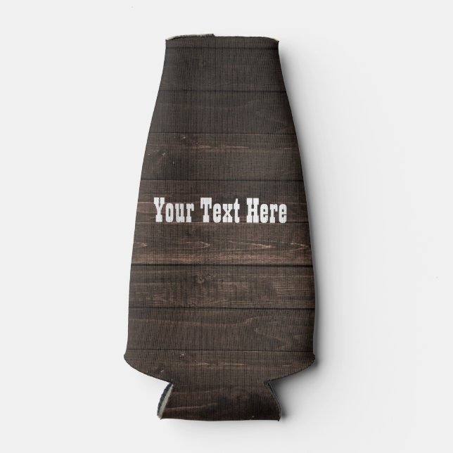 Porta-garrafa Aparência Ocidental Rústica de Madeira Escura (Frente)