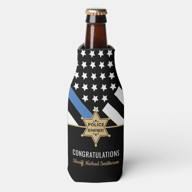 Porta-garrafa Aposentadoria do xerife da Polícia de Sinalizador  (Frente da Garrafa)