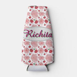Porta-garrafa Aquarela floral personalizada e customizada 