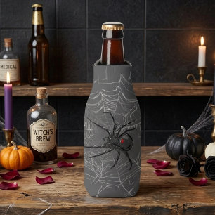 Porta-garrafa Aranha Viúva Negra e Desenho de Teia de Aranha Art