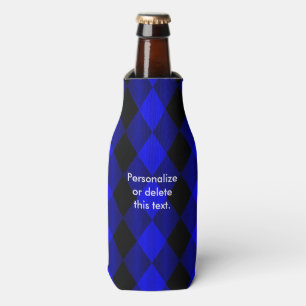 Porta-garrafa Arlequim-Azul-Preto-Arrefecedor Dobrado