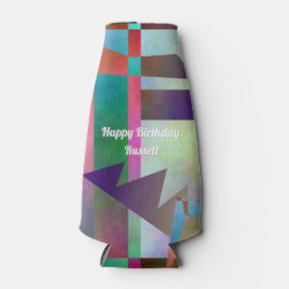 Porta-garrafa Arte Abstrata com Estencil para Festa de Aniversár