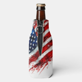 Porta-garrafa Arte de Design de Pincelada de Bandeira Americana