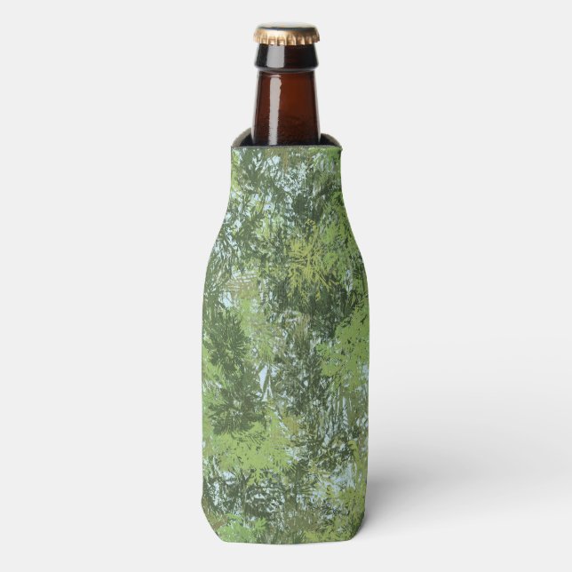 Porta-garrafa Árvores de Folhas Verdes com Céu Azul Aparecendo A (Frente da Garrafa)