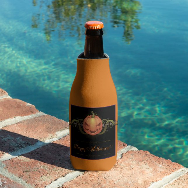 Porta-garrafa Assustador Jack-o-Lanterna Halloween | Laranja (Piscina in situ)