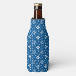 PORTA-GARRAFA AZUL COM SNOWFLAKS DE INVERNO BRANCO