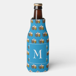 Porta-garrafa Azul Monograma Frasco de Cerveja