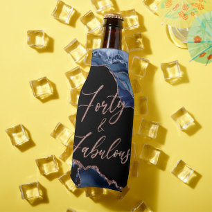 Porta-garrafa Azul Rosa Dourado Agate Marble 40th e Fabuloso 40t