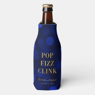 Porta-garrafa Azul Safira Bokeh Falso Ouro Pop Fervilhar Tilinta