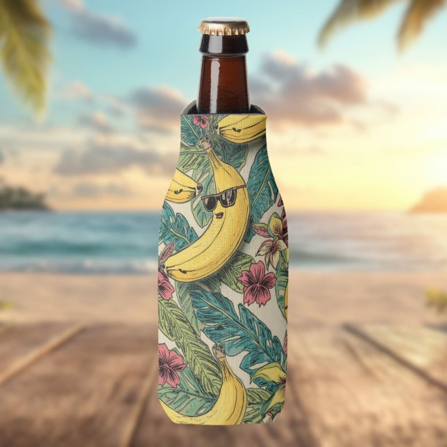 Porta-garrafa Banana Groove | Funky Dancing Banana Retro Cartoon (Criador carregado)