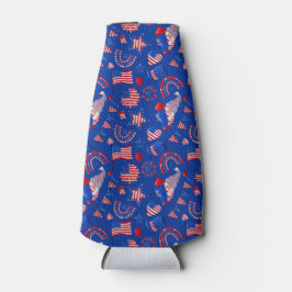 PORTA-GARRAFA BANNERS AZUIS BRANCOS VERMELHOS PATRIÓTICOS BALÕES