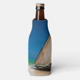 Porta-garrafa Barcos de pesca tradicionais na praia