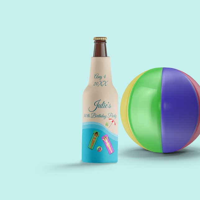 Porta-garrafa Beach Birthday (Criador carregado)