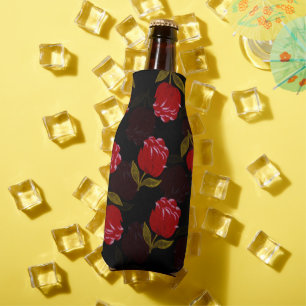 Porta-garrafa Belo padrão de bordados de rosas translúcidos