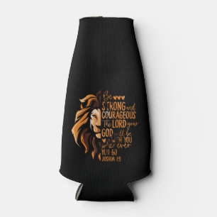 Porta-garrafa Bíblia Cristã Verse Joshua 1:9 Leão