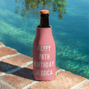 Porta-garrafa Birthday Golfer 70, Na moda Rosa Elegante