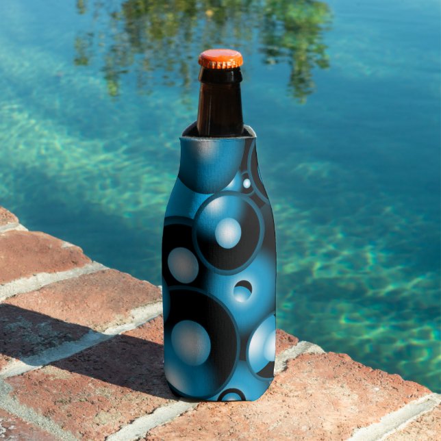 Porta-garrafa Blues Circular Concentric Abstrato Art Orbital (Piscina in situ)