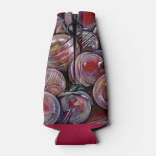 Porta-garrafa Bolas de Natal Vermelhas