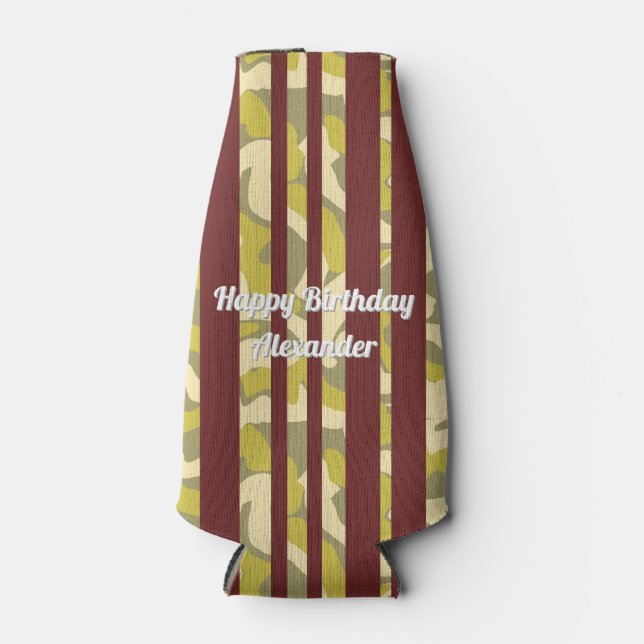 Porta-garrafa Bold Abstract Stripes Pattern Any Age Birthday  (Frente)