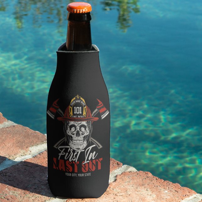 Porta-garrafa Bombeiro de NOME Personalizado Primeiro no Bombeir (Criador carregado)