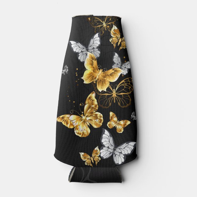 Porta-garrafa Borboletas Douradas e brancas (Frente)