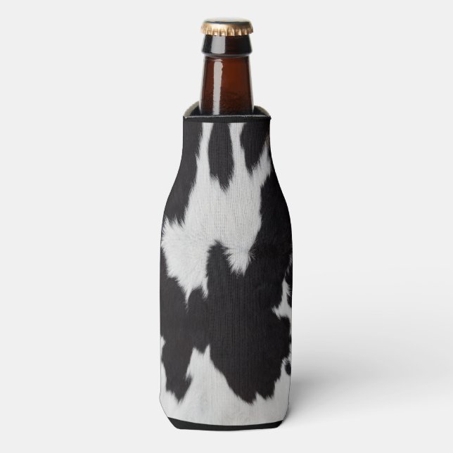Porta-garrafa branco preto de vaca (Frente da Garrafa)