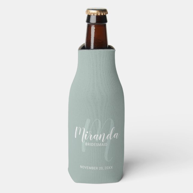 Porta-garrafa Bridesmaid Personalizado de Script Moderno (Frente da Garrafa)
