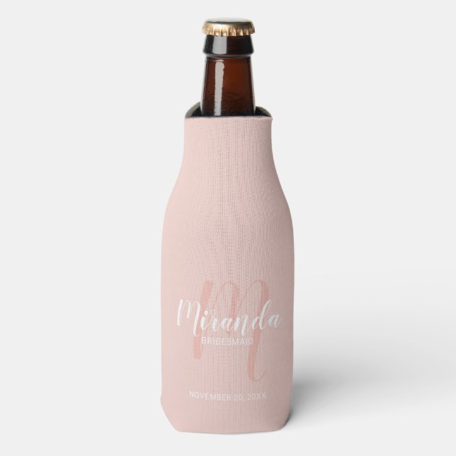 Porta-garrafa Bridesmaid Personalizado de Script Moderno (Frente da Garrafa)