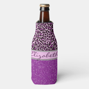 Porta-garrafa Brilho roxo personalizado do impressão do leopard