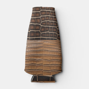 Porta-garrafa Brown Faux Alligator Leather
