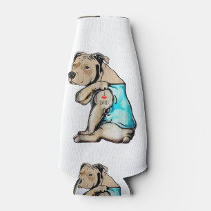 Porta-garrafa Cachorro Pitbull Eu Adoro Pai Tatuando Família Eng