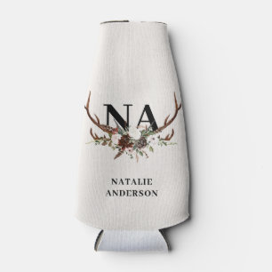 Porta-garrafa Cachorros de escórias florais de aquarelas caem r