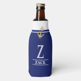 Porta-garrafa Cafeteira Monogramática Azul Marinho Náutica