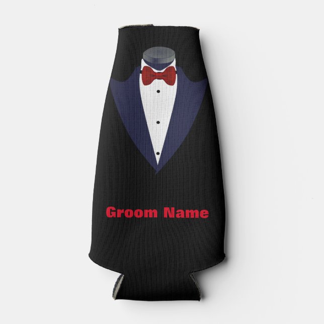 Porta-garrafa Camada de Camisa Tuxedo Personalizada Masculina (Frente)