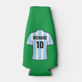 Porta-garrafa Camisa de futebol em faixas azuis claras